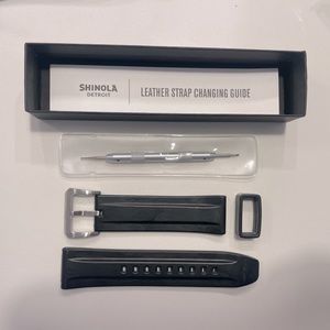 Shinola 24MM Black Rubber Strap